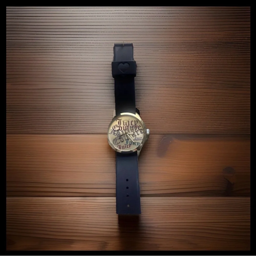 Juicy Couture Gold-Tone Logo Watch with Black Strap